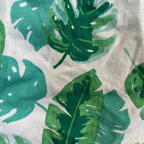 J.Crew Pants Linen Cotton Fabric Adjustable Drawstring Palm Print White/Green 0 - Picture 4 of 9